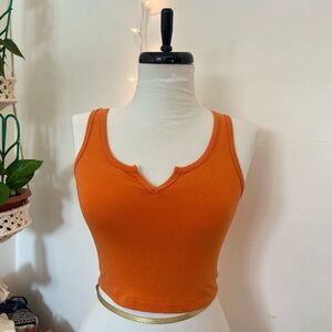 Wild Fable Orange Cropped Tank Top